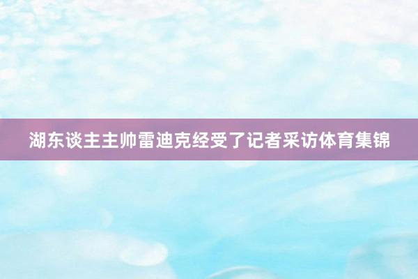湖东谈主主帅雷迪克经受了记者采访体育集锦