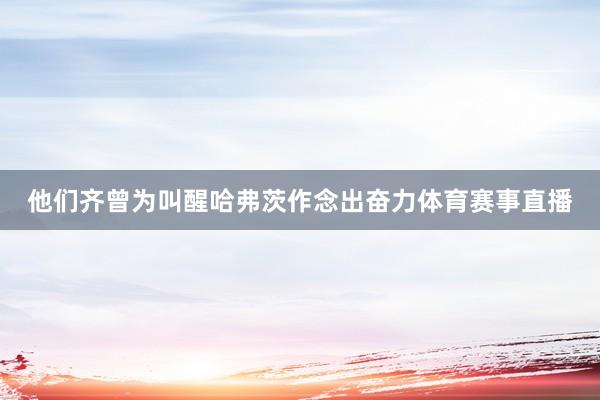他们齐曾为叫醒哈弗茨作念出奋力体育赛事直播