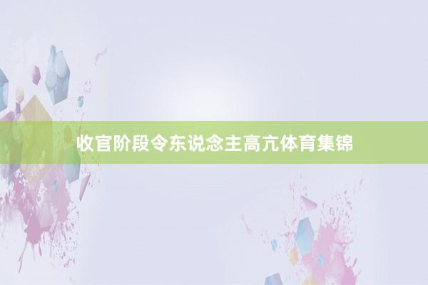 收官阶段令东说念主高亢体育集锦