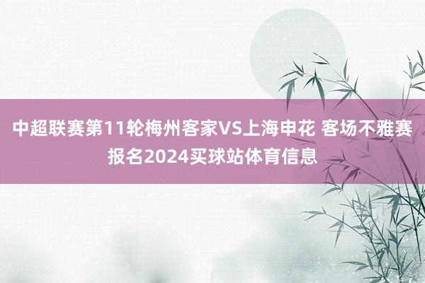中超联赛第11轮梅州客家VS上海申花 客场不雅赛报名2024买球站体育信息