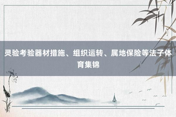 灵验考验器材措施、组织运转、属地保险等法子体育集锦
