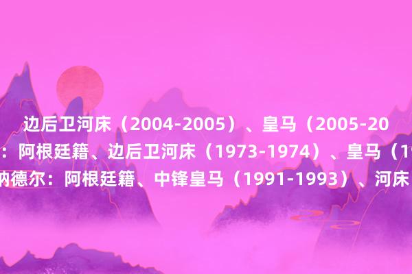 边后卫河床（2004-2005）、皇马（2005-2006）9、恩里克-沃尔夫：阿根廷籍、边后卫河床（1973-1974）、皇马（1977-1979）10、胡安-埃斯纳德尔：阿根廷籍、中锋皇马（1991-1993）、河床（2002）11、罗赫略-多明格斯：阿根廷籍、门将皇马（1957-1961）、河床（1962-1963）12、奥斯卡-马斯：阿根廷籍、左边锋、二前卫河床（1964-1973&197