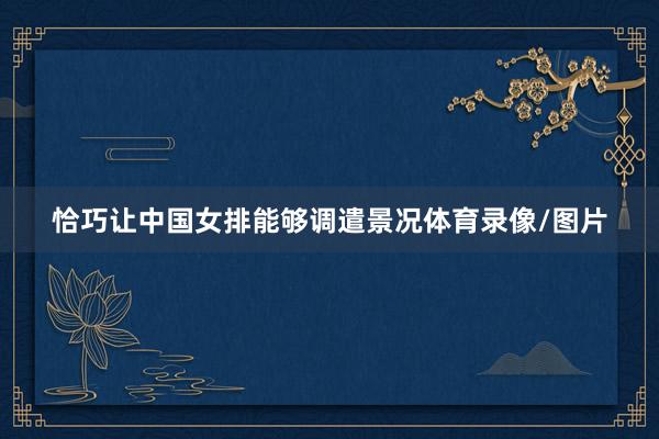 恰巧让中国女排能够调遣景况体育录像/图片
