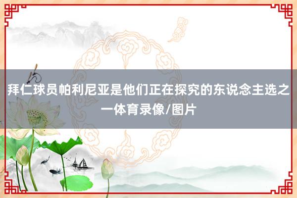 拜仁球员帕利尼亚是他们正在探究的东说念主选之一体育录像/图片