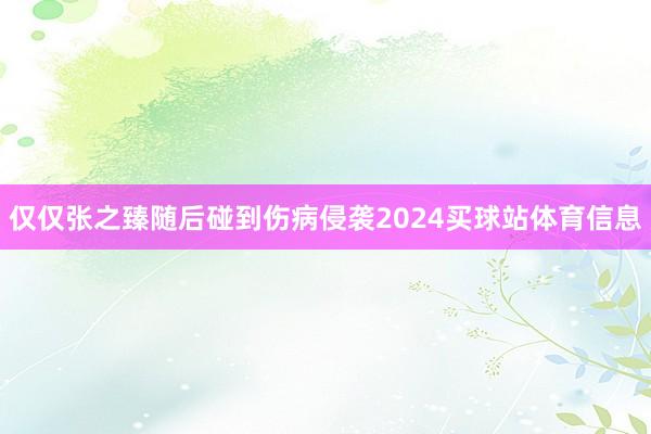 仅仅张之臻随后碰到伤病侵袭2024买球站体育信息