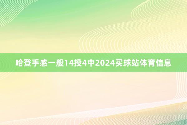 哈登手感一般14投4中2024买球站体育信息