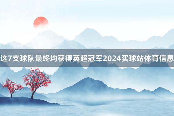这7支球队最终均获得英超冠军2024买球站体育信息