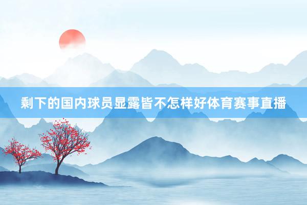 剩下的国内球员显露皆不怎样好体育赛事直播