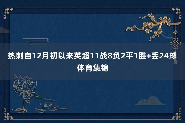 热刺自12月初以来英超11战8负2平1胜+丢24球体育集锦