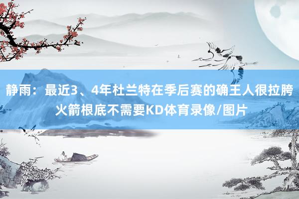 静雨:最近3、4年杜兰特在季后赛的确王人很拉胯 火箭根底不需要KD体育录像/图片