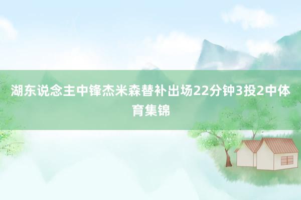 湖东说念主中锋杰米森替补出场22分钟3投2中体育集锦