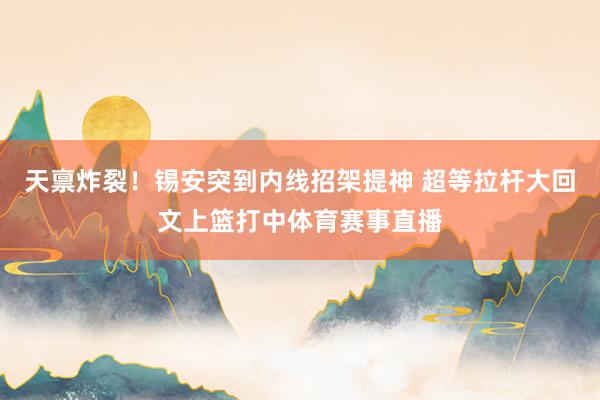 天禀炸裂!锡安突到内线招架提神 超等拉杆大回文上篮打中体育赛事直播