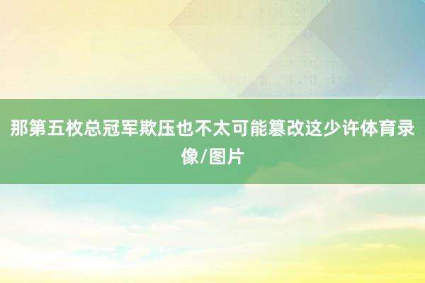 那第五枚总冠军欺压也不太可能篡改这少许体育录像/图片