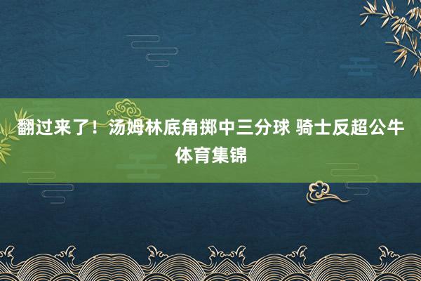 翻过来了!汤姆林底角掷中三分球 骑士反超公牛体育集锦