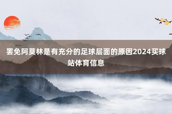 罢免阿莫林是有充分的足球层面的原因2024买球站体育信息