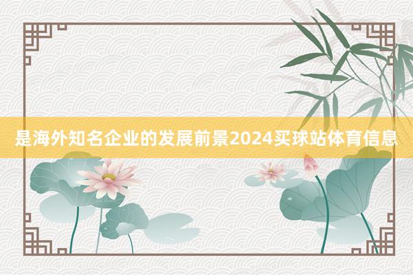是海外知名企业的发展前景2024买球站体育信息